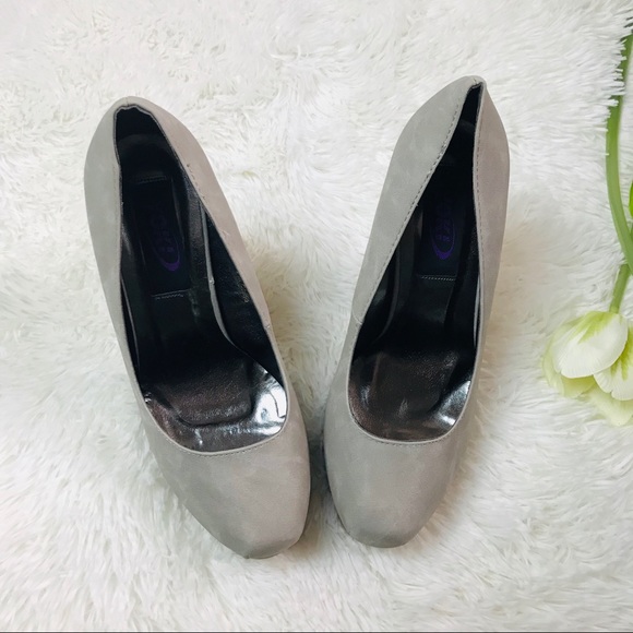 Yoki gray faux leather platform chunky heel - Picture 2 of 6